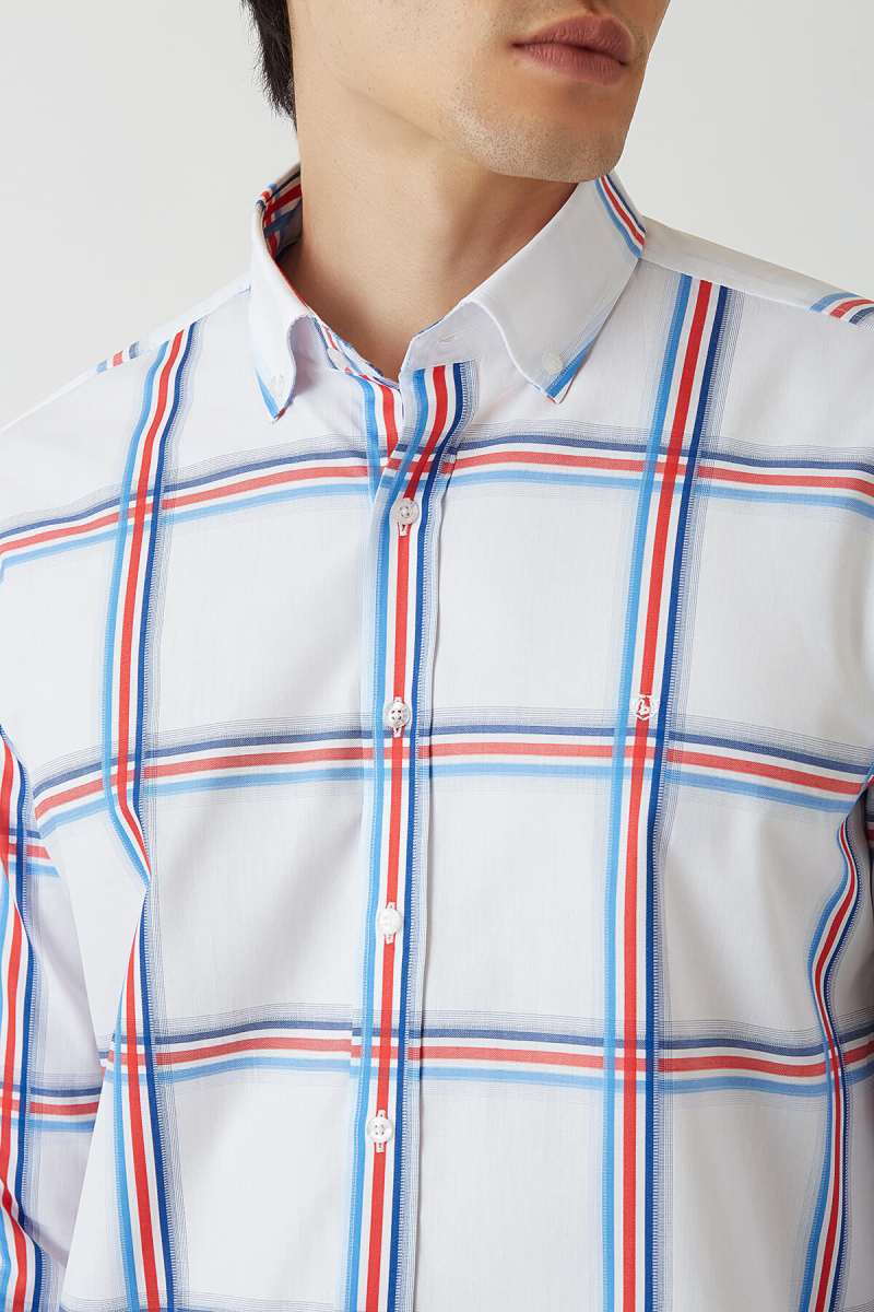 Erkek Kırmızı Paşa Yaka Regular Fit Spor Gömlek - 3