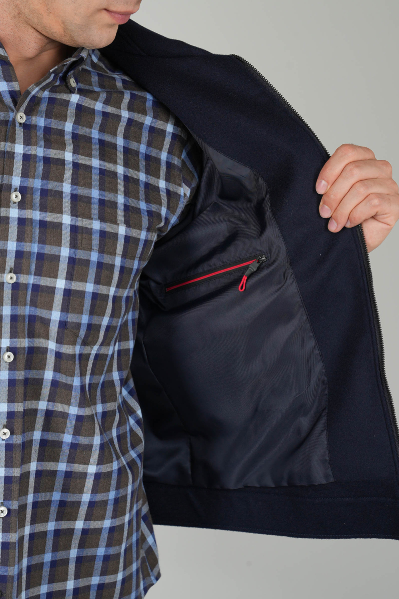 Erkek Kısa Kaşe Mont Lacivert - 3