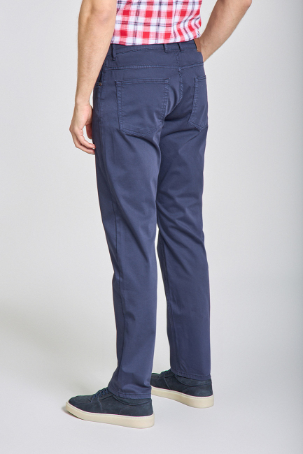 Erkek Lacivert Chino Pamuklu 5 Cepli Spor Pantolon - 2
