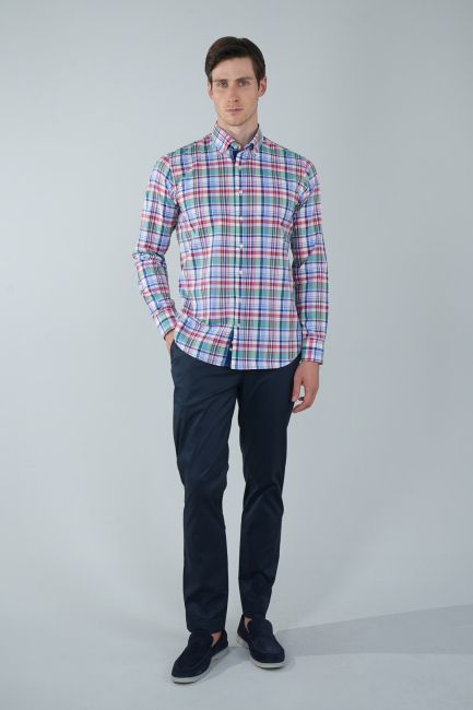 Erkek Lacivert Pamuklu Comfort Lastikli Bağcıklı Spor Pantolon - 5