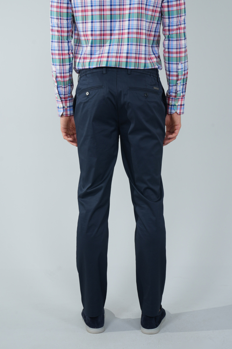 Erkek Lacivert Pamuklu Comfort Lastikli Bağcıklı Spor Pantolon (1)