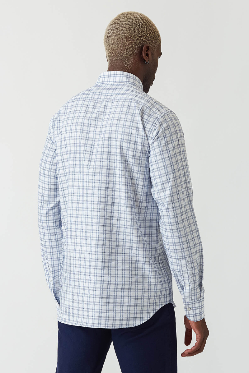 Erkek Lacivert Paşa Yaka Regular Fit Şık Spor Gömlek (1)