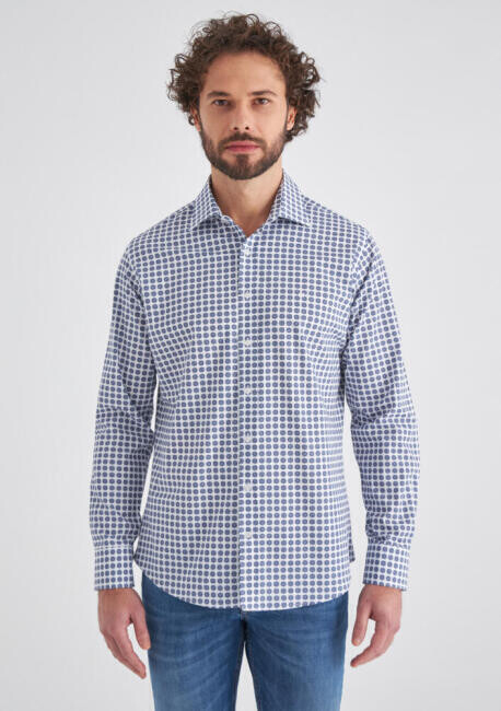 Erkek Lacivert Regular Fit Spor Pamuk Gömlek