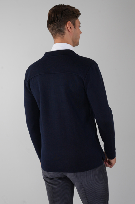 Erkek  Lacivert Yün Akrilik Hırka (1)