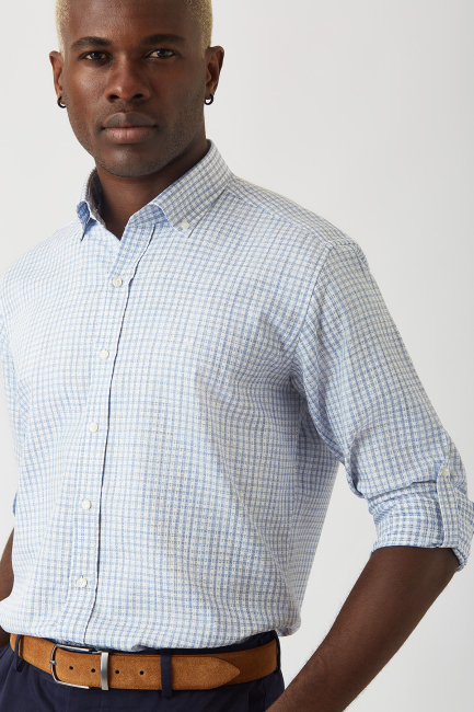 Regular Fit Blue Sport Men's Shirt - 3