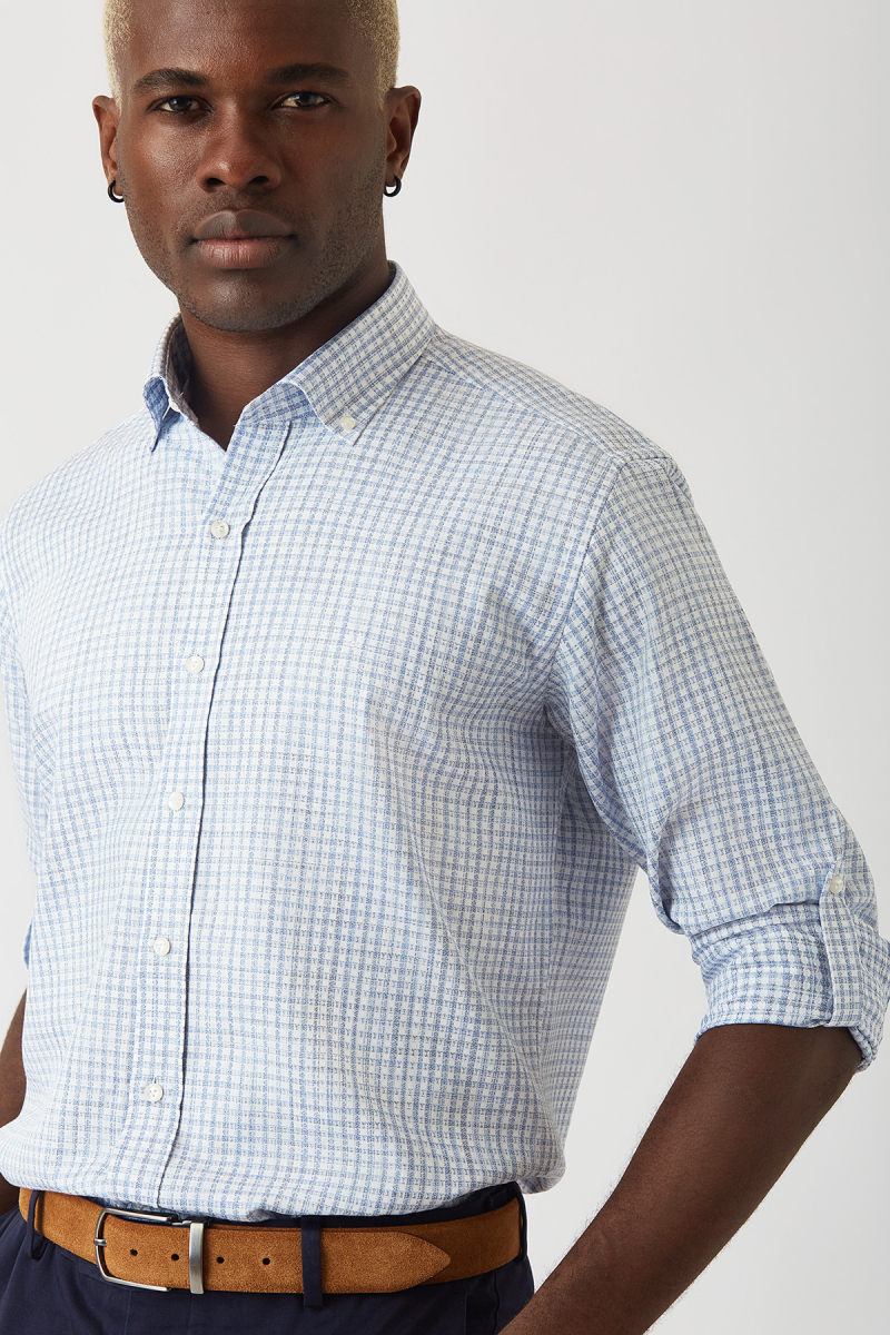 Regular Fit Blue Sport Men's Shirt - 3