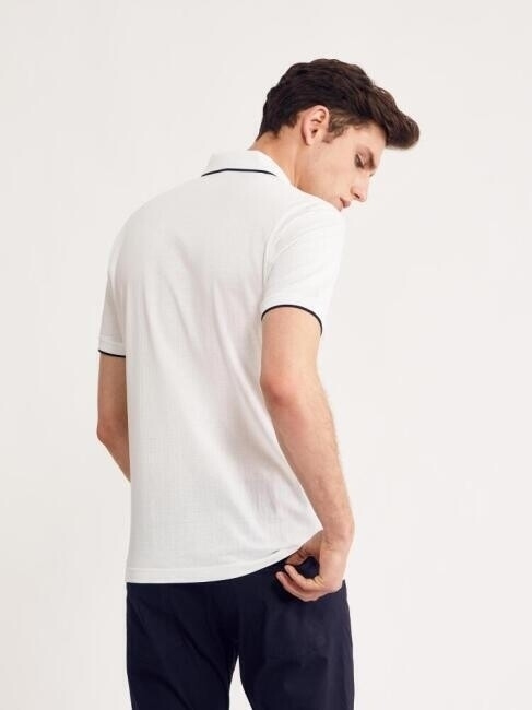 Bisse Erkek Merserize Gizli Pat Polo Yaka T-Shirt BEYAZ. 2 Bisse Erkek Merserize Gizli Pat Polo Yaka T-Shirt BEYAZ. 2