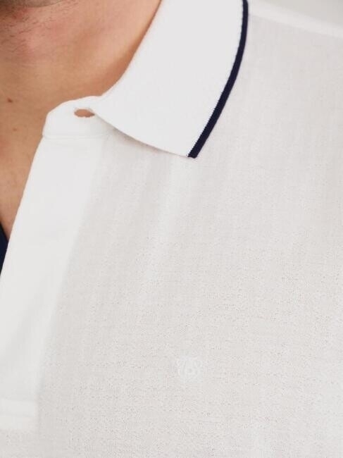 Bisse Erkek Merserize Gizli Pat Polo Yaka T-Shirt BEYAZ. 3 Bisse Erkek Merserize Gizli Pat Polo Yaka T-Shirt BEYAZ. 3