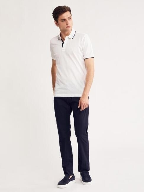 Bisse Erkek Merserize Gizli Pat Polo Yaka T-Shirt BEYAZ. 5 Bisse Erkek Merserize Gizli Pat Polo Yaka T-Shirt BEYAZ. 5