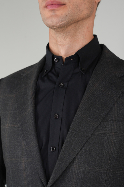 Erkek Mono Yaka Çift Yırtmaç 6 Drop Antrasit Ceket - 3