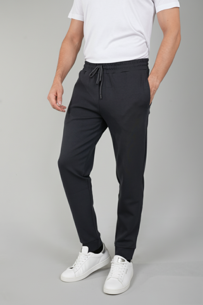 Erkek Pamuk Likralı Gri Eşofman Altı