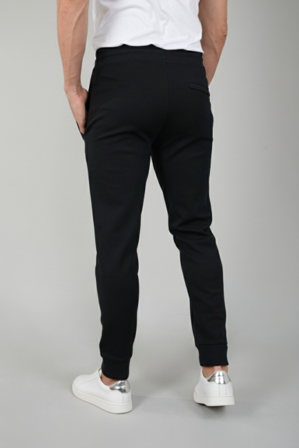 Erkek Pamuk Likralı Siyah Eşofman Altı - 2