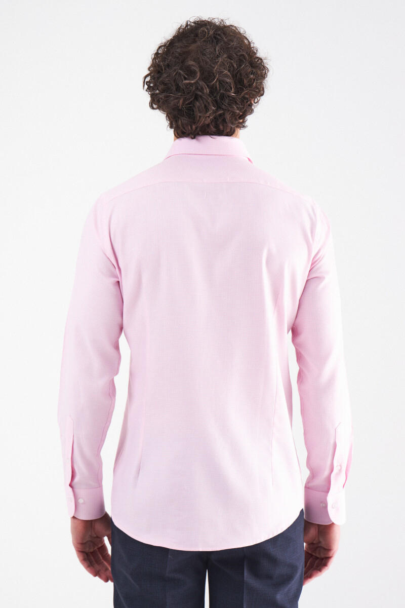 Erkek Pembe Pamuk Slim Fit Klasik Gömlek (1)