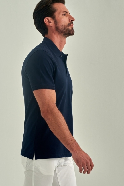 Regular Fit Petek Polo Yaka Basic Lacivert Erkek T-Shirt - 4