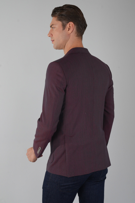 Erkek Platinum Regular Fit Keten Ceket Mavi - 2