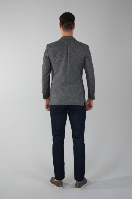 Erkek Platinum Regular Fit Torba Cep Yün Ceket Siyahh - 2