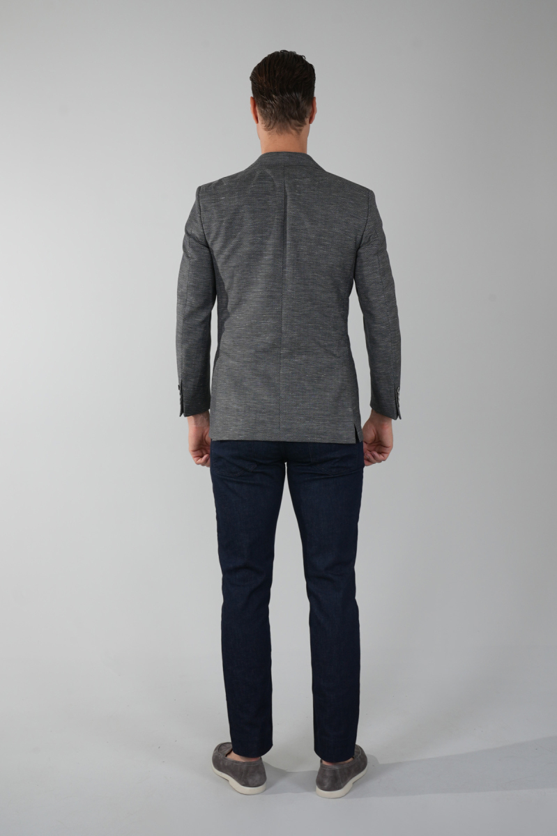 Erkek Platinum Regular Fit Torba Cep Yün Ceket Siyahh (1)