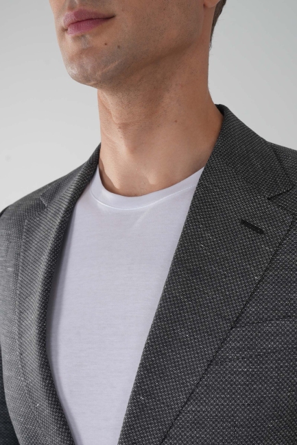 Erkek Platinum Regular Fit Torba Cep Yün Ceket Siyahh - 3