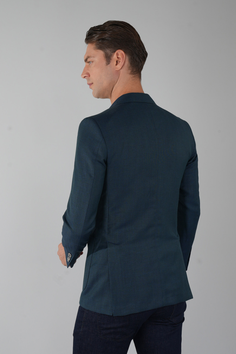 Erkek Platinum Regular Fit Torba Cep Yün Koyu Yeşil Ceket (1)