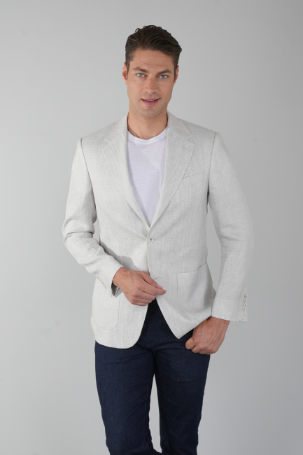 Erkek Platinum Regular Fit Yün Ceket Taş - 1