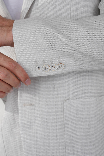 Erkek Platinum Regular Fit Yün Ceket Taş - 4