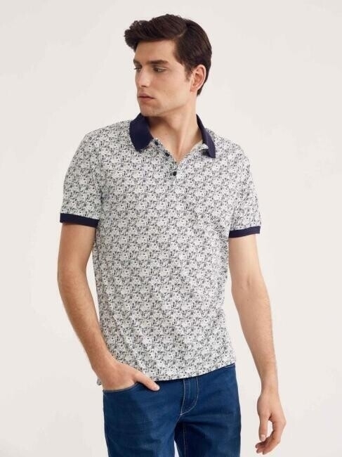 Bisse Erkek Polo Yaka Baskılı T-Shirt BEYAZ. 4 Bisse Erkek Polo Yaka Baskılı T-Shirt BEYAZ. 4