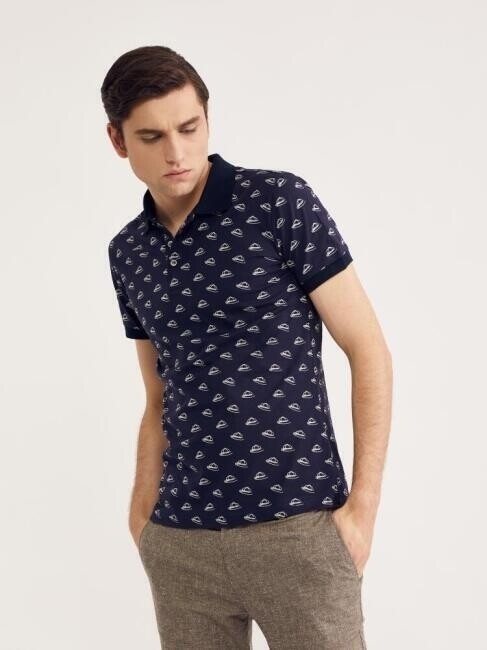 Bisse Erkek Polo Yaka Baskılı T-Shirt LACİ. 4 Bisse Erkek Polo Yaka Baskılı T-Shirt LACİ. 4