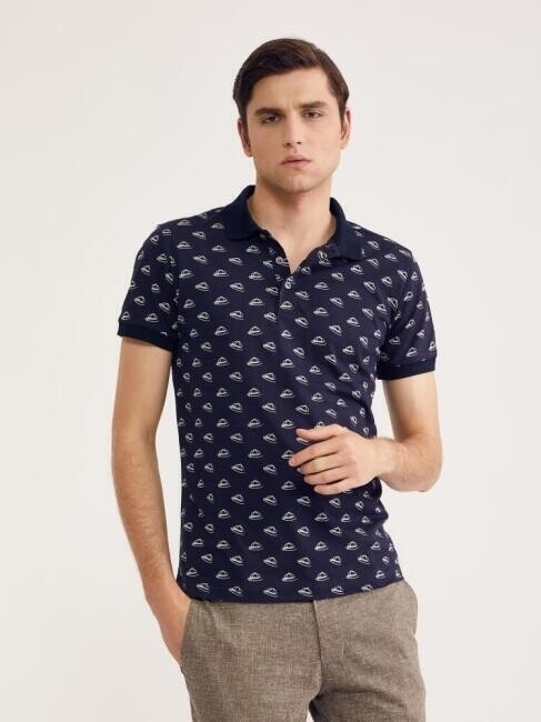 Bisse Erkek Polo Yaka Baskılı T-Shirt LACİ. 1 Bisse Erkek Polo Yaka Baskılı T-Shirt LACİ. 1