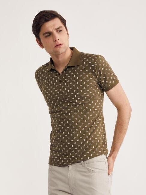 Bisse Erkek Polo Yaka Çiçek Baskılı Pike T-Shirt HAKİ. 1 Bisse Erkek Polo Yaka Çiçek Baskılı Pike T-Shirt HAKİ. 1