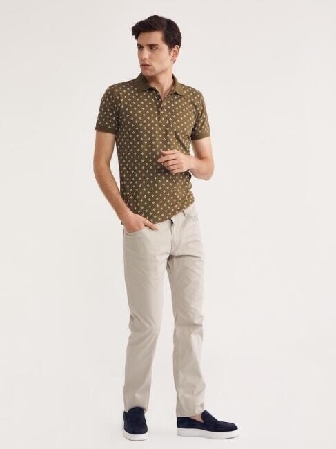 Bisse Erkek Polo Yaka Çiçek Baskılı Pike T-Shirt HAKİ. 5 Bisse Erkek Polo Yaka Çiçek Baskılı Pike T-Shirt HAKİ. 5