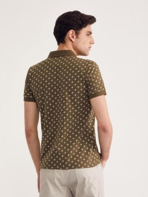 Bisse Erkek Polo Yaka Çiçek Baskılı Pike T-Shirt HAKİ. 2 Bisse Erkek Polo Yaka Çiçek Baskılı Pike T-Shirt HAKİ. 2