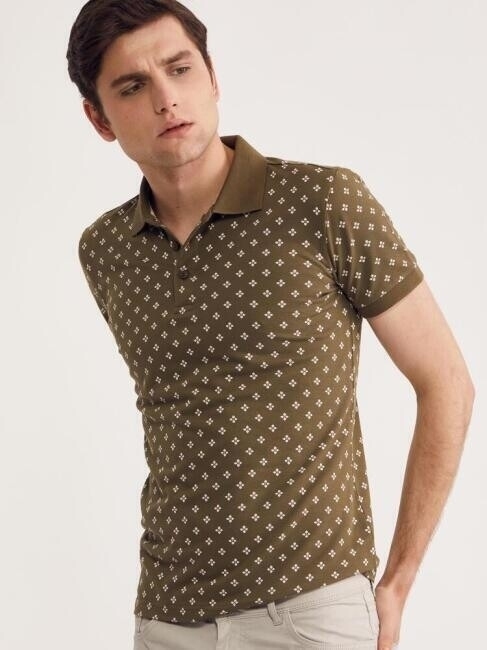 Bisse Erkek Polo Yaka Çiçek Baskılı Pike T-Shirt HAKİ. 4 Bisse Erkek Polo Yaka Çiçek Baskılı Pike T-Shirt HAKİ. 4