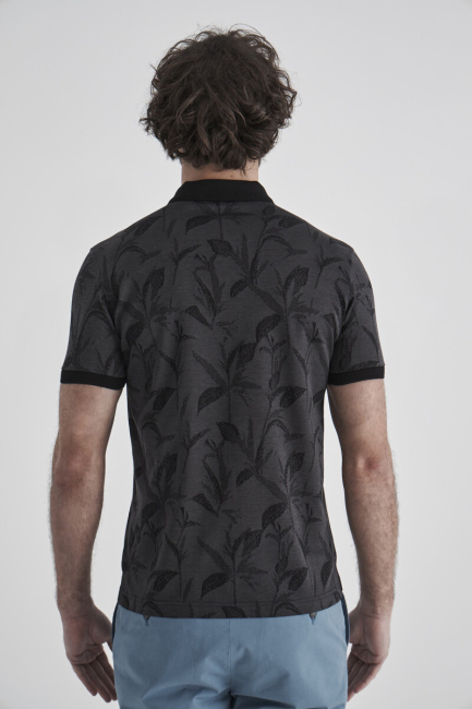 Merserize Jakar Polo Yaka Siyah Erkek T-Shirt - 2