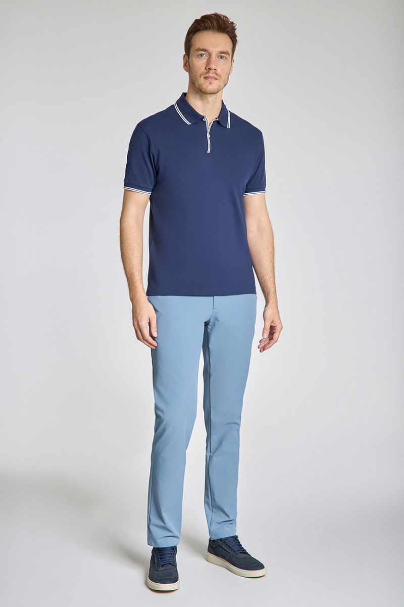 Erkek Polo Yaka Düğmeli Tshirt Lacivert (1)