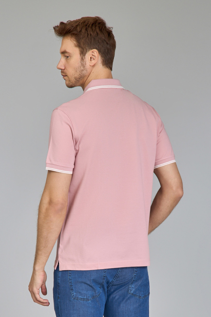 Erkek Polo Yaka Düğmeli Tshirt Pembe - 3