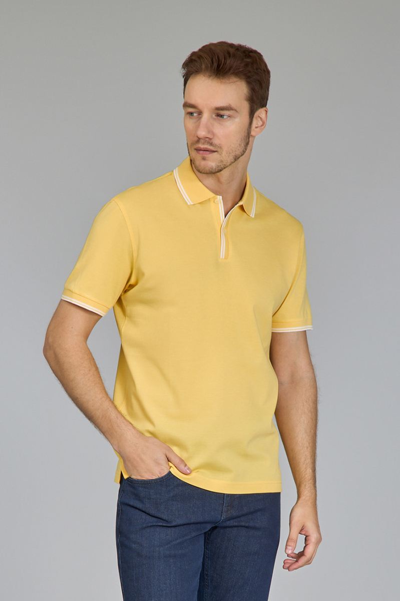 Erkek Polo Yaka Düğmeli Tshirt  Sarı (1)