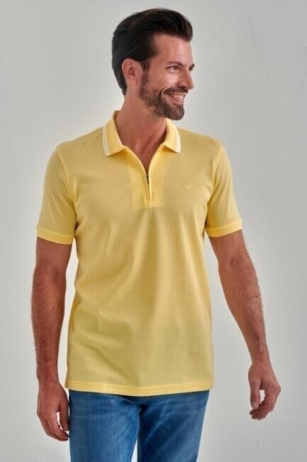 Fermuarlı Polo Yaka Sarı Erkek T-shirt