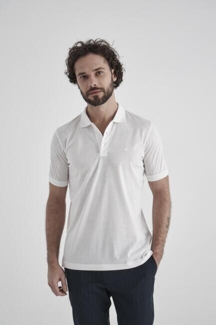 Süprem Erkek Polo Yaka T-shirt Beyaz