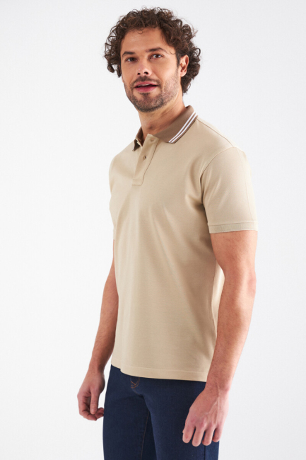 Pike Polo Yaka Bej Erkek T-Shirt - 3