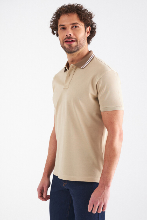 Pike Polo Yaka Bej Erkek T-Shirt - 3