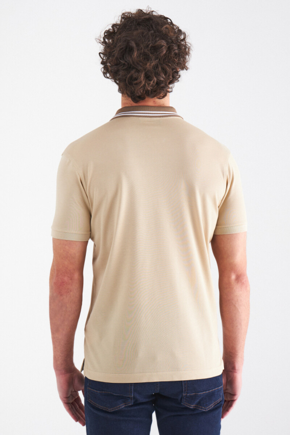 Pike Polo Yaka Bej Erkek T-Shirt - 2