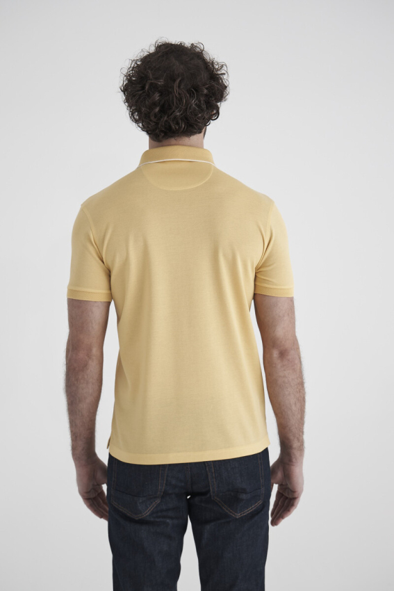 Pike Polo Yaka Düğmeli Sarı Erkek T-Shirt - 2
