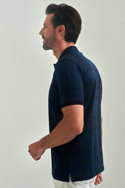 Merserize Jakar Polo Yaka Lacivert Erkek T-Shirt - 2