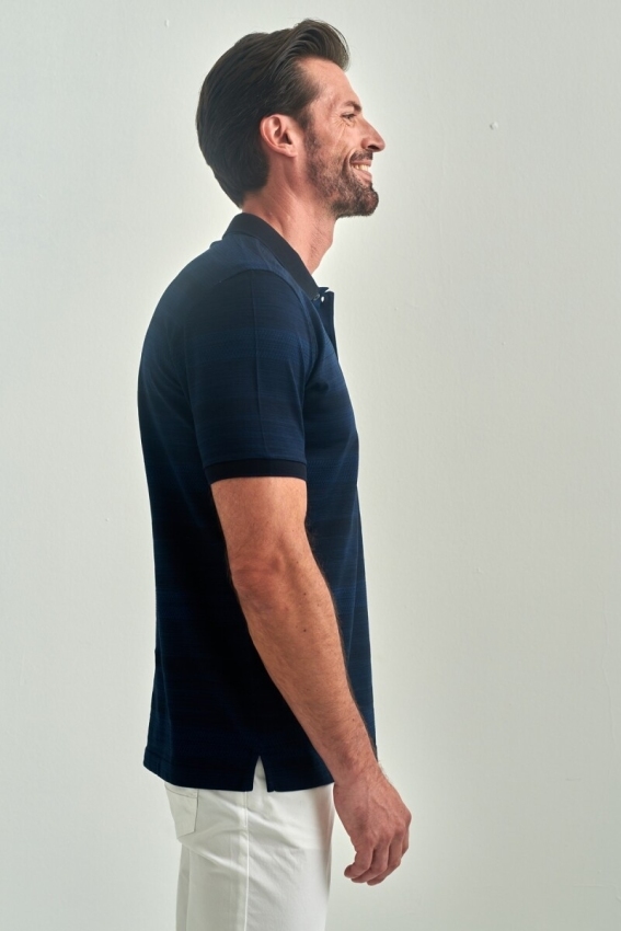 Merserize Jakar Polo Yaka Lacivert Erkek T-Shirt - 4