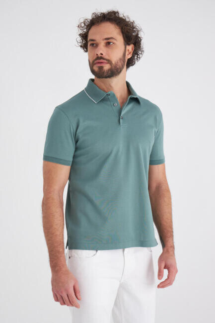 Bisse Erkek Polo Yaka T-Shirt YEŞİL. 1 Bisse Erkek Polo Yaka T-Shirt YEŞİL. 1