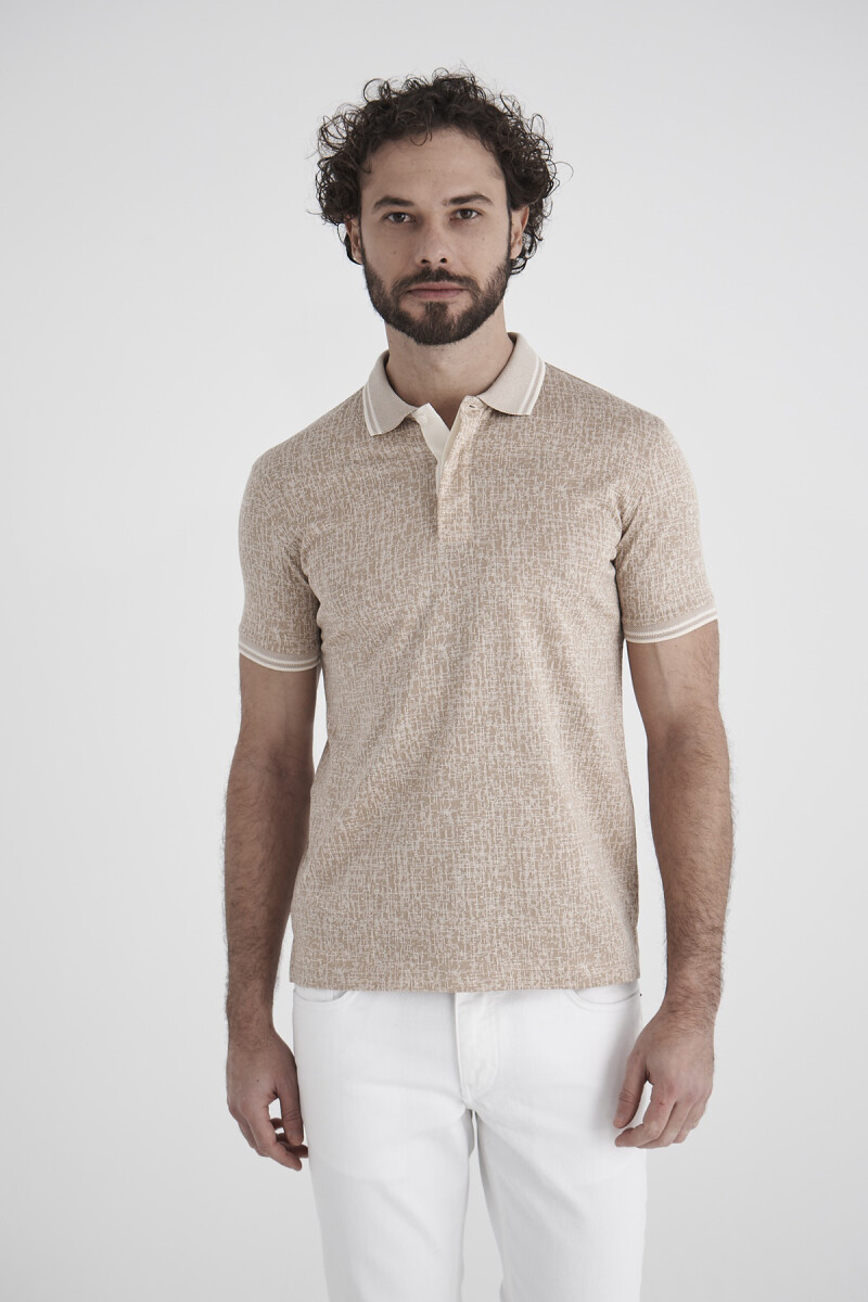 Merserize Jakar Gizli Patlı Polo Yaka Camel Erkek T-shirt