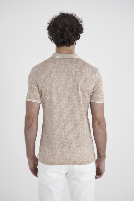 Merserize Jakar Gizli Patlı Polo Yaka Camel Erkek T-Shirt - 2