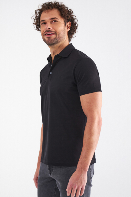 Erkek Polo Yaka T-Shirt Sıyah - 3