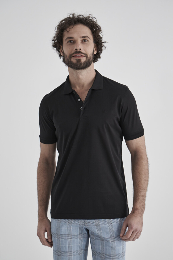 Süprem Polo Yaka Siyah Erkek T-Shirt - 1