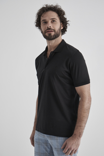 Süprem Polo Yaka Siyah Erkek T-Shirt - 3